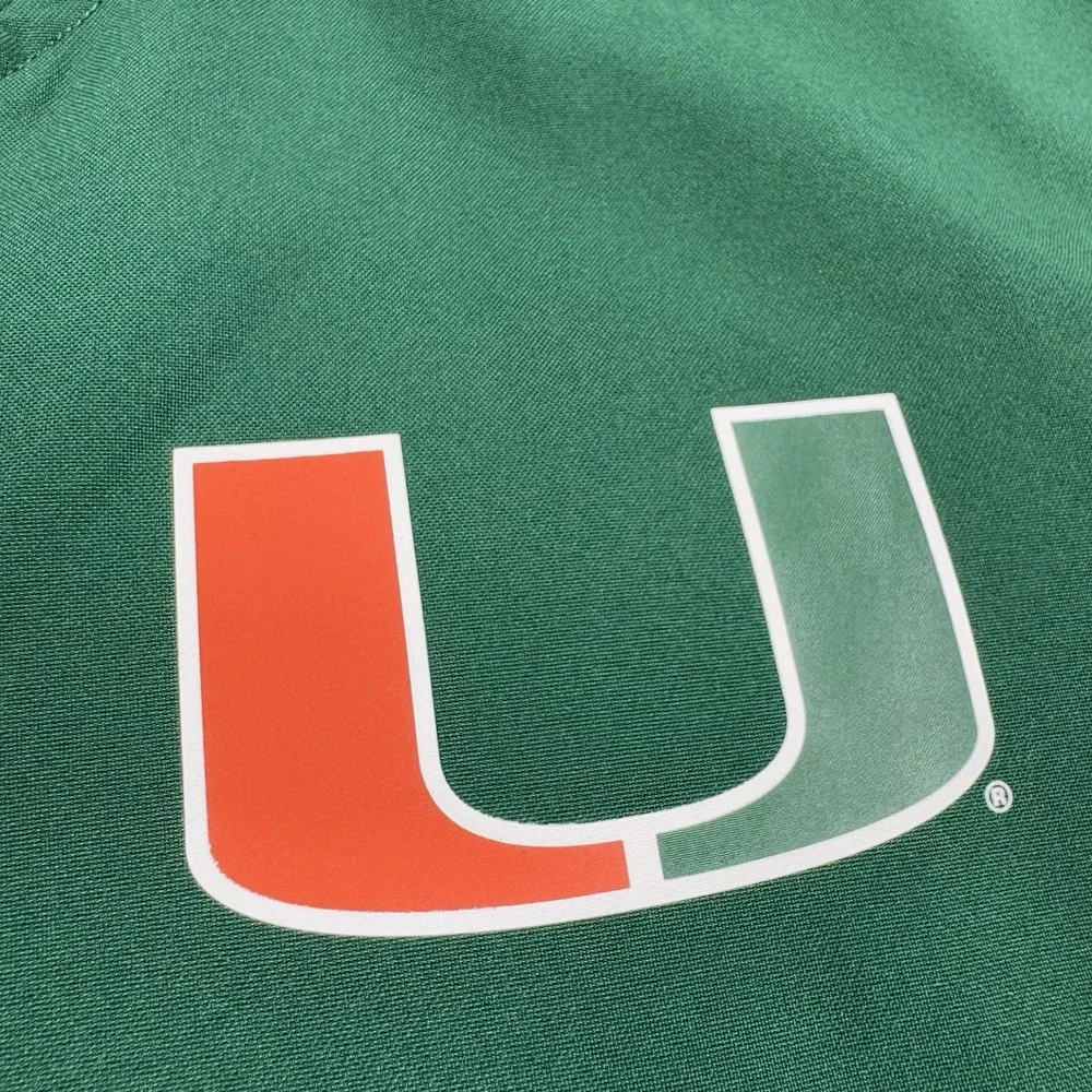 Adidas Miami Hurricanes Team Issued 1/4 Zip Coaches Jacket Mens Large EUC